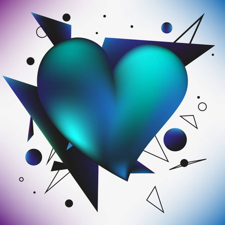 Abstract detailed background with vector 3D illustration of heart for Valentines Day party flyers.のイラスト素材