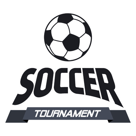 Soccer label with sample text.  template  vintage hipster style. Vintage badge for soccer championships, tournaments, and golf clubs .のイラスト素材