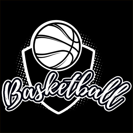 Streetball and basketball icon logo set with ball and basket in modern and vintage styles - stockのイラスト素材
