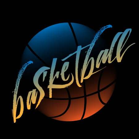 Streetball and basketball logo with lettering and ball in modern style - stock vectorのイラスト素材