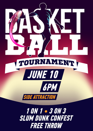 Basketball tournament, modern sports posters design. Vector illustration.のイラスト素材