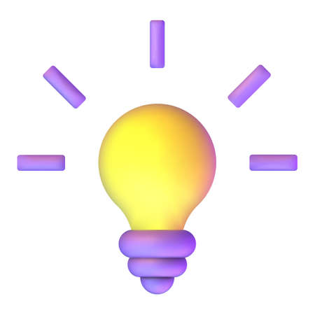 3d cartoon style minimal yellow light icon.のイラスト素材