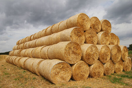  Czech republic - 2013  Near Ostrava Stack of straw in autumn