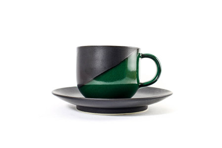 ceramic cup on white backgroundの写真素材