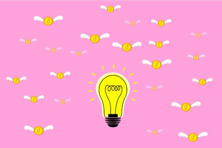 lamp in idea concept to make moneyのイラスト素材