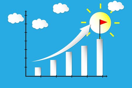 the idea and growth graphのイラスト素材