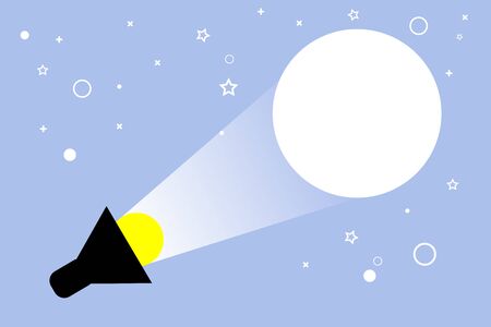 lamp shining to the sky backgroundのイラスト素材
