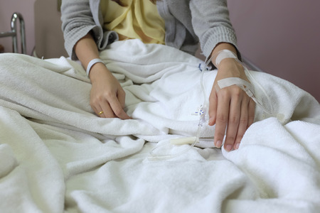Of saline into the body for treatmentの写真素材