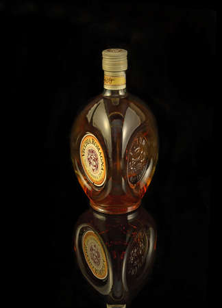 Brandy Buton Vecchia Romagna Classic by Italy. Founded in 1820, when Jean Bouton, a French emigrant family of cognac producers, arrived in the region Bologna - illustrative editorialのeditorial素材