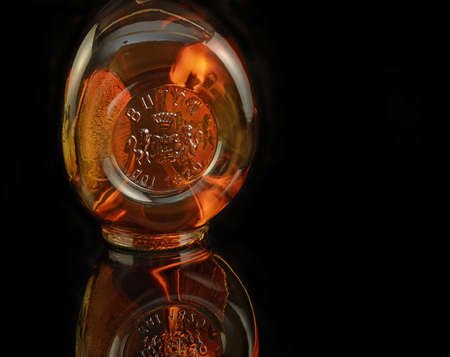 Brandy Buton Vecchia Romagna Classic by Italy. Founded in 1820, when Jean Bouton, a French emigrant family of cognac producers, arrived in the region Bologna - illustrative editorialのeditorial素材