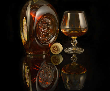 Brandy Buton Vecchia Romagna Classic by Italy. Founded in 1820, when Jean Bouton, a French emigrant family of cognac producers, arrived in the region Bologna - illustrative editorialのeditorial素材