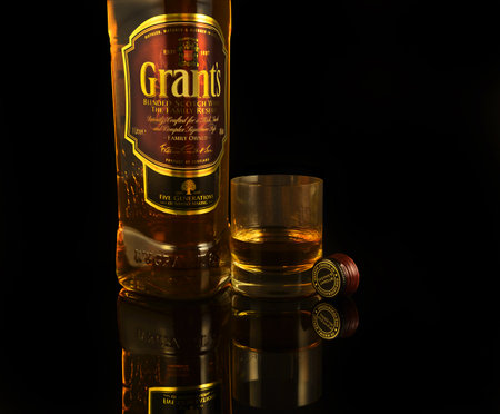 Grant's Family Reserve is the oldest Scotch family blended whiskey that has been produced for five generations in one family.のeditorial素材