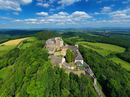 Castle Buchlov, Moravia, The first building of the castle dates back to the 13th century. Buchlov is one of the oldest castles in the Czech Republic.のeditorial素材