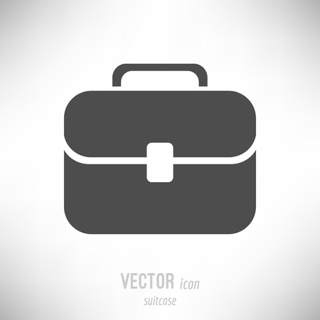 Vector illustration of flat design suitcase icon. dark greyのイラスト素材