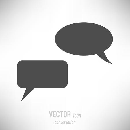 Vector illustration of flat design conversation icon. dark greyのイラスト素材