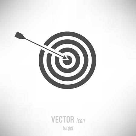 Vector illustration of flat design target icon. dark greyのイラスト素材