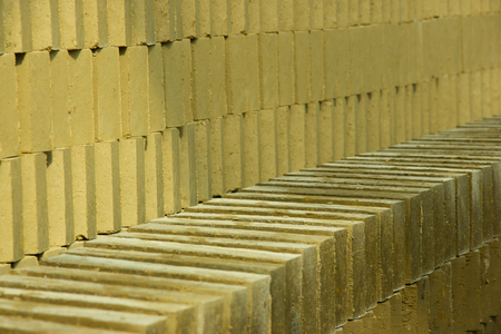 Align bricks drying at the sun