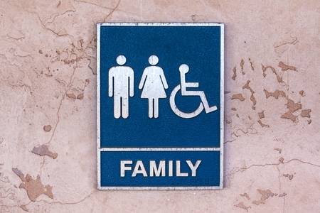 Grunge sign family restrooms