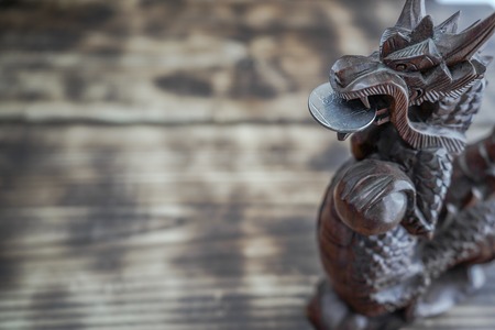 The word dragon entered the English language in the early 13th century from Old French dragon, which in turn comes from Latin draconemの写真素材