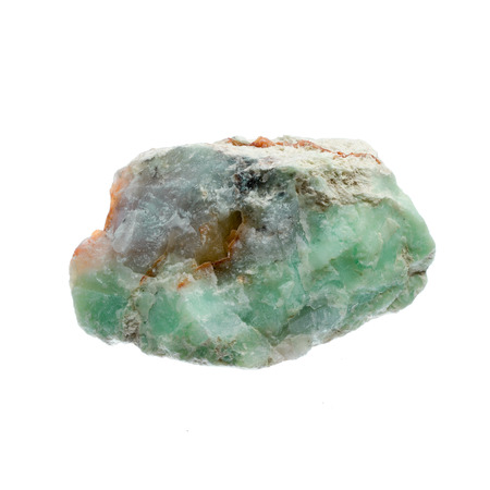Chrysocolla rough specimen on white backgroundの写真素材
