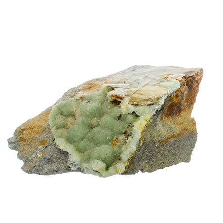Wavellite rough specimen on white backgroundの写真素材