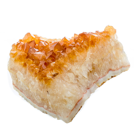 Citrine druse cluster on white backgroundの写真素材