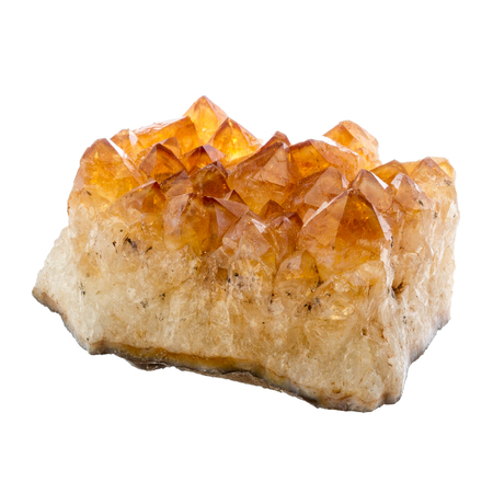 Citrine druse cluster on white backgroundの写真素材
