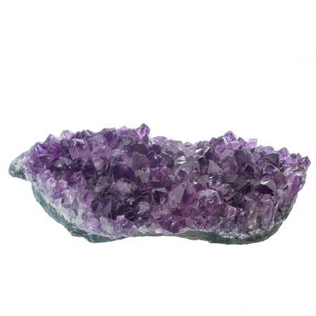 Amethyst Druse Cluster on white backgroundの写真素材