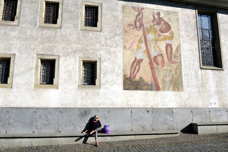 woman on the street in Luzernのeditorial素材