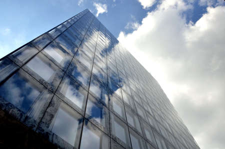 reflection on modern buildingの写真素材
