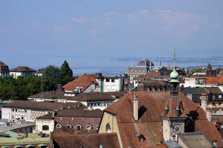 landscape of Luasanne from  Saint Franois の写真素材