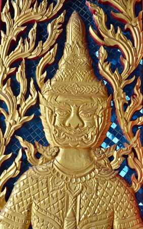 giant on the Thai Painting doorの写真素材