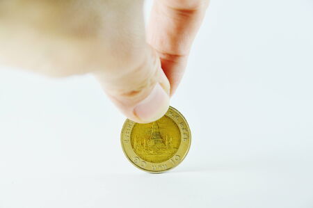 &#3657;coin in finger pickingの写真素材