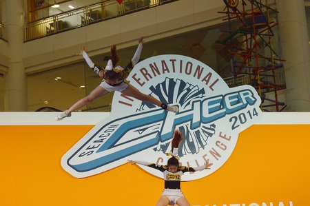 Bangkok, Thailand - October,25 2014 -International Cheer Challenge at Seacon square shopping centerのeditorial素材