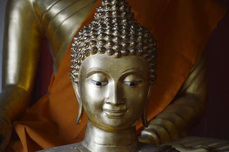 Buddha smiling faceの写真素材