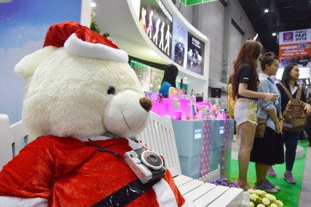 BANGKOK, THAILAND- November 27,2014  Fujifilm booth at Thailand Photo Fair 2014, Bitec Convention Hall Bangnaのeditorial素材