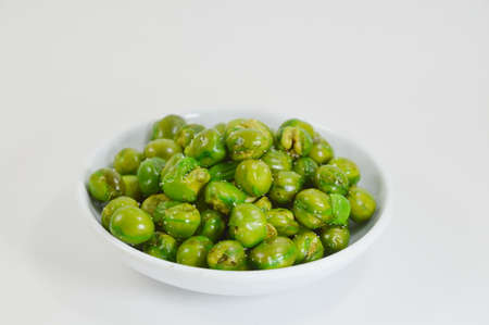 fried garden pea on the cupの写真素材