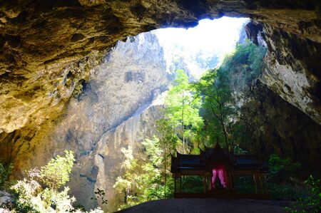 ancient Thai pavilion in the caveの写真素材