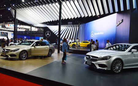 Motor show 2015 BANGKOK, THAILAND- March 26, 2015 Mercedes booth at Impact Challenger Muengthong Thaneeのeditorial素材