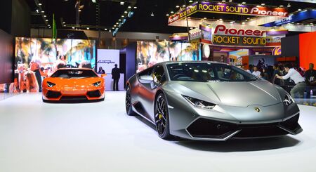 Motor show 2015 BANGKOK, THAILAND- March 26, 2015 Lamborghini models at Impact Challenger Muengthong...