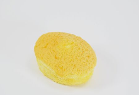 egg cake with cream fillingの写真素材