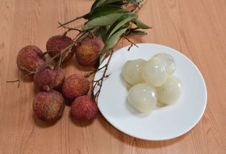 lychee Asian fruit on dish