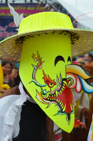 Loei Thailand June 27, 2015 : Phi Ta Khon is a type of masked procession celebrated Buddhist merit-making holidayのeditorial素材