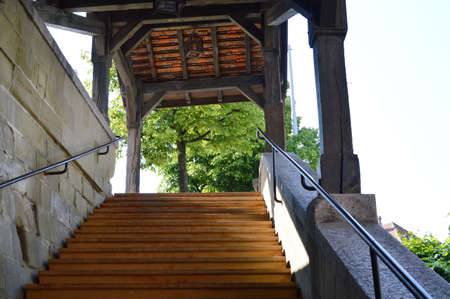 stair way  on the morning