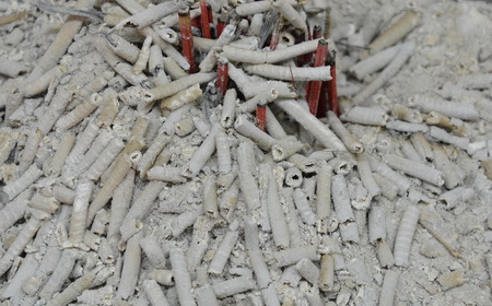 ash of incense for ancestor on pot