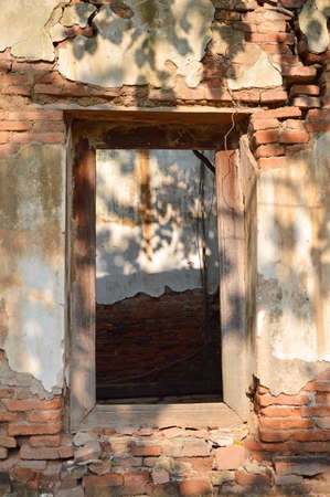 window frame of ancient Buddhist church