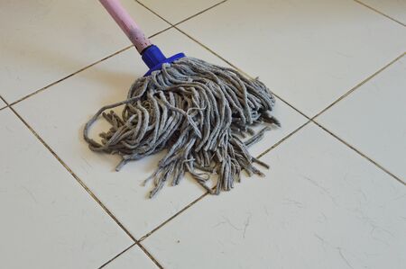 mop the tile floor in home