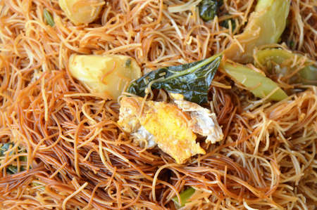 stir-fried thin rice noodle with black sweet soy sauceの写真素材