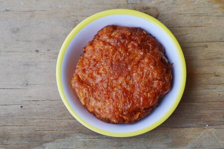deep fried pork mixed glass noodle in cupの写真素材