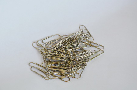 paperclip on white backgroundの写真素材